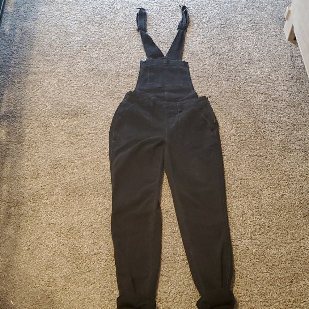 Black zip overalls